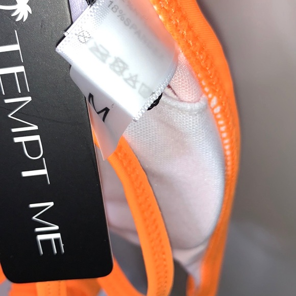 NWT TEMPT ME Orange Triangle Bikini Swimsuit Bathing Top Size Medium - Picture 5 of 8